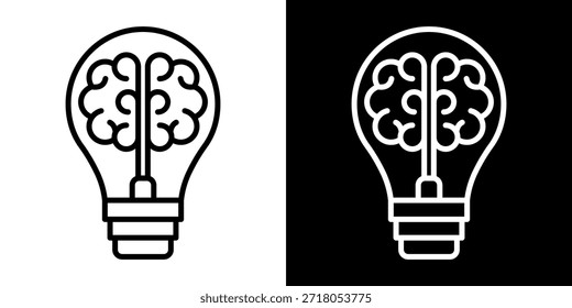 Ícone de Lâmpada, vetor isolado no fundo branco. Sinal de ideia, solução, inspiração, conceito de pensamento. Iluminação Lâmpada elétrica, eletricidade, brilho, brilhante. Estilo plano para design gráfico, logotipo, site, UI.