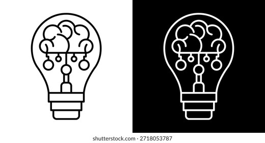 Ícone de Lâmpada, vetor isolado no fundo branco. Sinal de ideia, solução, inspiração, conceito de pensamento. Iluminação Lâmpada elétrica, eletricidade, brilho, brilhante. Estilo plano para design gráfico, logotipo, site, UI.