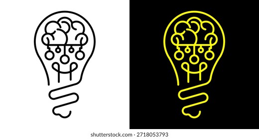 Icono de la bombilla, Vector aislado en el fondo blanco. Idea signo, solución, inspiración, concepto de pensamiento. Iluminación Lámpara eléctrica, electricidad, brillo, brillo. Estilo plano para el Diseño gráfico, logotipo, Sitio web, UI.