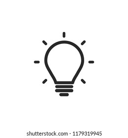 light bulb icon, vector lamp, 