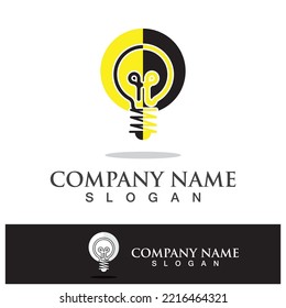 Light bulb icon vector and lamp symbol logo illustration