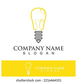Light bulb icon vector and lamp symbol logo illustration