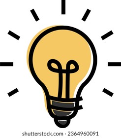 Light bulb Icon, Vector lamp icon