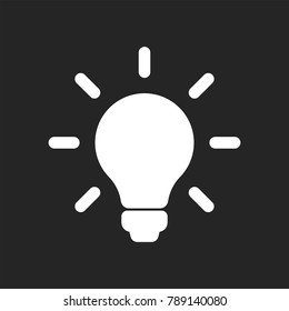 Light bulb icon vector, lamp symbol.