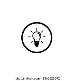 Light Bulb icon vector. Lighting Electric lamp. Electricity, shine. Flat design style  isolated on white background.  Idea sign solution. 
