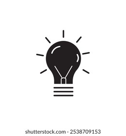 Light Bulb icon vector. Lighting Electric lamp. Electricity, shine. Flat design style isolated on white background. Idea sign solution.