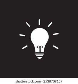 Icono de bombilla Vector. Iluminación Lámpara eléctrica. Electricidad, brillo. Estilo de diseño plano aislado sobre fondo blanco. Idea solución de signo.
