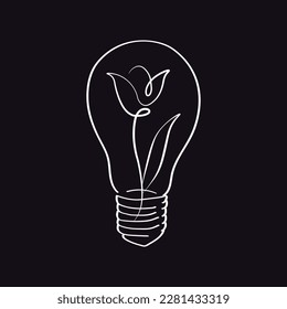 Light bulb icon. Vector line illustration.