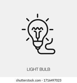 light bulb icon vector. Linear style sign for mobile concept and web design. light bulb symbol illustration. Pixel vector graphics - Vector.