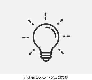 Light bulb icon vector. Llightbulb idea logo concept. Lamp electricity icons web design element. Led lights isolated silhouette.