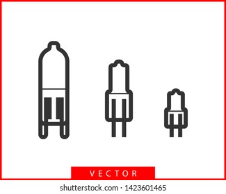 Light bulb icon vector. Llightbulb idea logo concept. Set lamps electricity icons web design element. Led lights isolated silhouette.