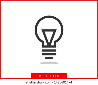 Light bulb icon vector. Llightbulb idea logo concept. Lamp electricity icons web design element. Led lights isolated silhouette.