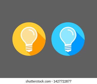 Light bulb icon vector. Llightbulb idea logo concept. Set lamps electricity icons web design element. Led lights isolated silhouette.