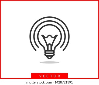 Light bulb icon vector. Llightbulb idea logo concept. Lamp electricity icons web design element. Led lights isolated silhouette.