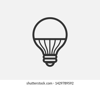Light bulb icon vector. Llightbulb idea logo concept. Lamp electricity icons web design element. Led lights isolated silhouette.