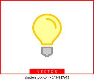 Light bulb icon vector. Llightbulb idea logo concept. Lamp electricity icons web design element. Led lights isolated silhouette.