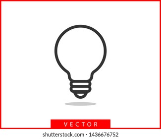 Light bulb icon vector. Llightbulb idea logo concept. Lamp electricity icons web design element. Led lights isolated silhouette.