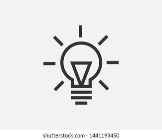 Light bulb icon vector. Llightbulb idea logo concept. Lamp electricity icons web design element. Led lights isolated silhouette.
