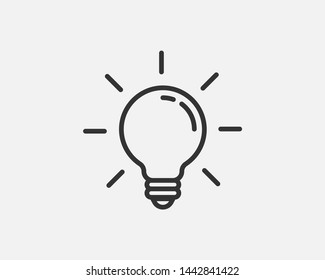 Light bulb icon vector. Llightbulb idea logo concept. Lamp electricity icons web design element. Led lights isolated silhouette.
