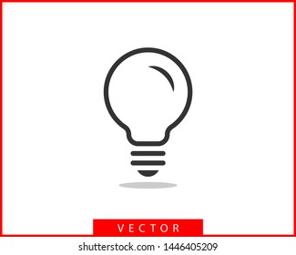 Light bulb icon vector. Llightbulb idea logo concept. Lamp electricity icons web design element. Led lights isolated silhouette.
