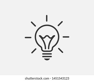 Light bulb icon vector. Llightbulb idea logo concept. Lamp electricity icons web design element. Led lights isolated silhouette.
