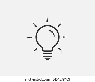 Light bulb icon vector. Llightbulb idea logo concept. Lamp electricity icons web design element. Led lights isolated silhouette.