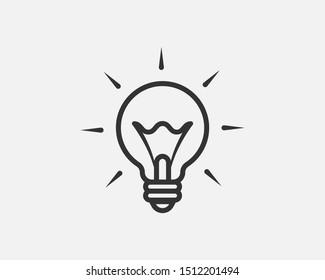Light bulb icon vector. Llightbulb idea logo concept. Lamp electricity icons web design element. Led lights isolated silhouette.