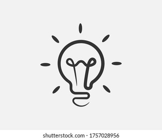 Vector de icono de bombilla. Concepto del logo de la idea de la lámpara. Elemento de diseño web de iconos de la electricidad de la lámpara. Luces de plomo aíslan la silueta.