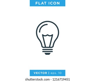 Light Bulb Icon Vector Logo Design Template.