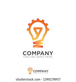 Light bulb icon vector logo template