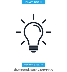 Light Bulb Icon Vector Logo Design Template. Lamp Symbol