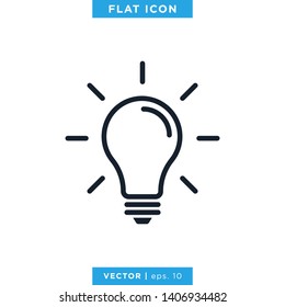 Light Bulb Icon Vector Logo Design Template. Lamp Symbol