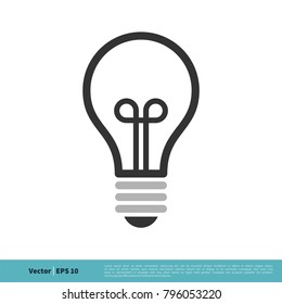 Light Bulb Icon Vector Logo Template Illustration Design. Vector EPS 10.