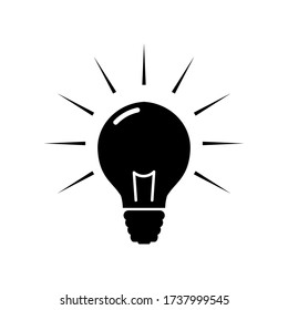 Vector de icono de la bombilla de luz sobre fondo blanco