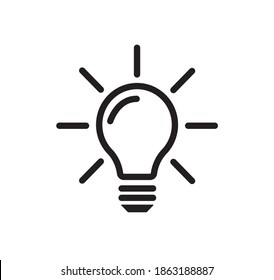 Light Bulb icon vector on a white background