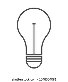 light bulb icon. vector outline illustration on white background.