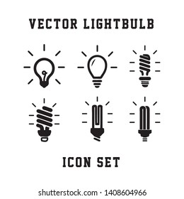 Light bulb icon vector set