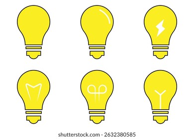 Light bulb icon vector icon set filled and outlined style. Light bulb icon.