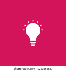 light bulb icon vector. light bulb sign on pink background. light bulb icon for web and app
