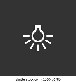 light bulb icon vector. light bulb sign on black background. light bulb icon for web and app