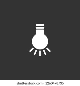 light bulb icon vector. light bulb sign on black background. light bulb icon for web and app