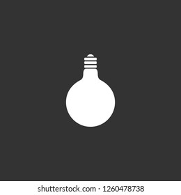 light bulb icon vector. light bulb sign on black background. light bulb icon for web and app