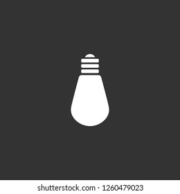 light bulb icon vector. light bulb sign on black background. light bulb icon for web and app