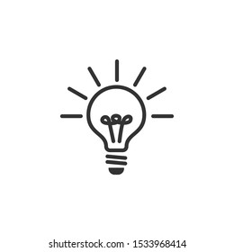 Light bulb Icon vector sign isolated for graphic and web design. Lightbulb solution idea and creativity symbol template color editable on white background.