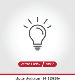 Light bulb icon vector. Simple light bulb sign in modern design style for web site and mobile app. EPS10