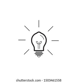 light bulb icon vector. Simple light bulb sign in modern design style for website and mobile