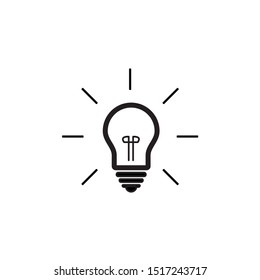 light bulb icon vector. Simple light bulb sign in modern design style for website and mobile design