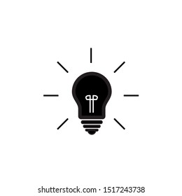 light bulb icon vector. Simple light bulb sign in modern design style for website and mobile design