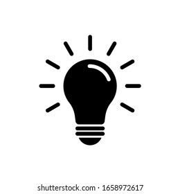 Light bulb icon vector. Solution, idea icon symbol vector graphic