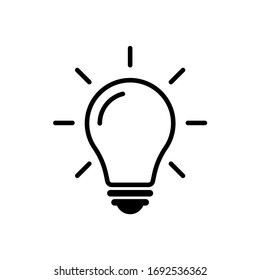 Light bulb icon vector. Solution, ideas symbol vector graphic